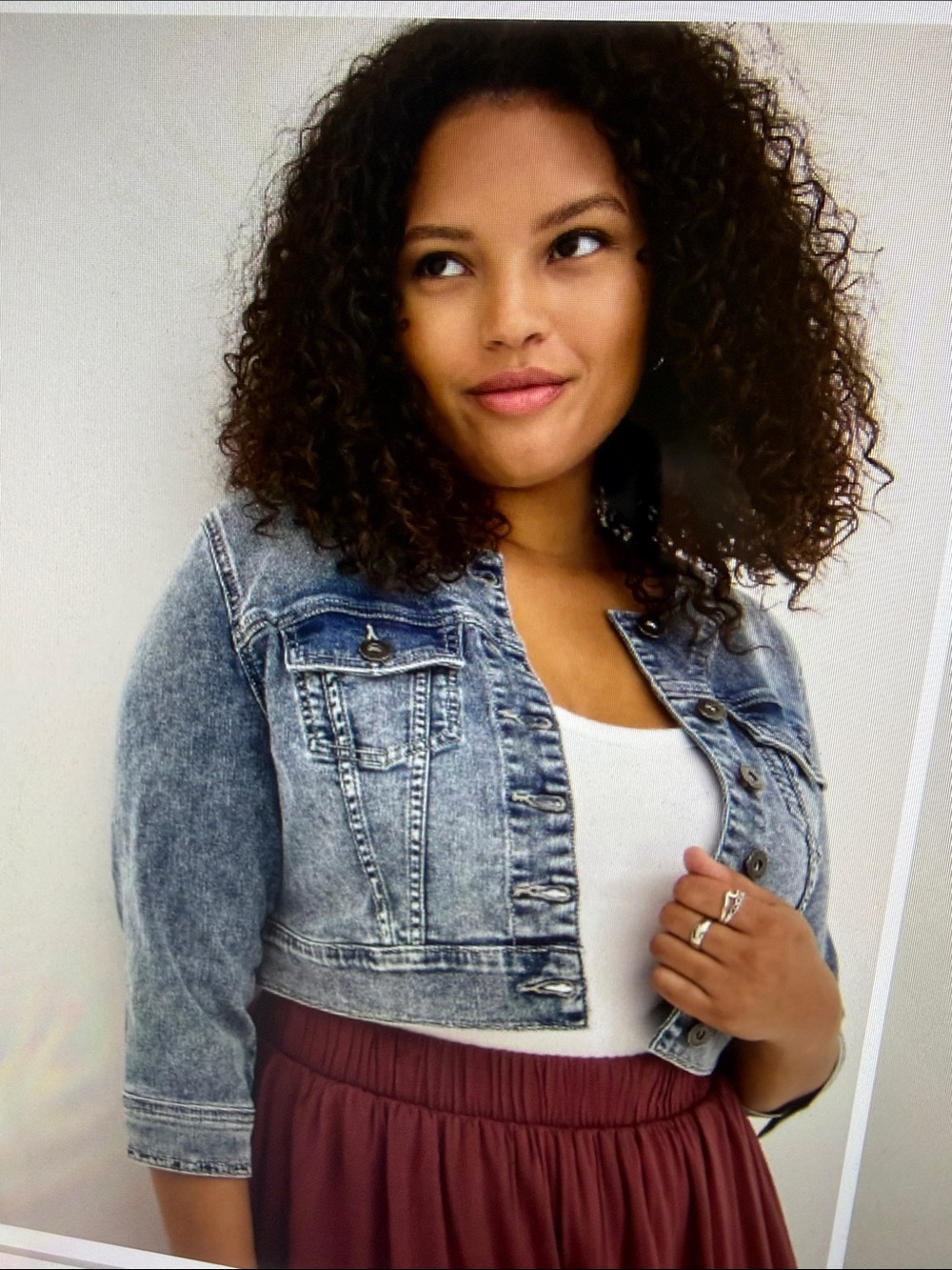 torrid Light Washed Stretch Denim Cropped Jacket 3/4 Sleeves 1X 14-16 Fall Ready - Picture 1 of 16